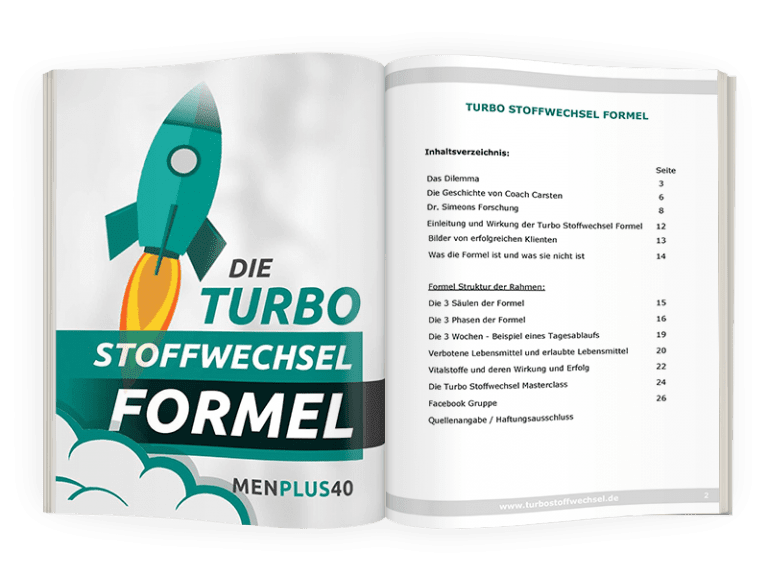 Blick ins Ebook der Turbo Stoffwechsel Formel MENPLUS40.